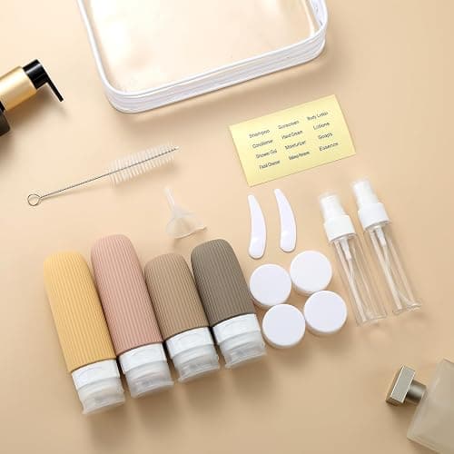 Mrsdry 16 Pack Travel Bottles Set, TSA Approved Leak Proof Silicone Squeezable Containers for Toiletries, Refillable Travel Accessories for Conditioner, Shampoo, Lotion & Body Wash Accessories thumbnail 6