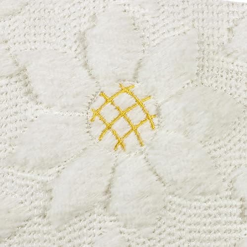 MEIVINES Cream White Cushion Covers Set of 2 Spring Summer Cushion Covers 45 x 45 Sunflowers Faux Fur Decorative Pillow Case Cover for Living Room Bed Sofa thumbnail 4