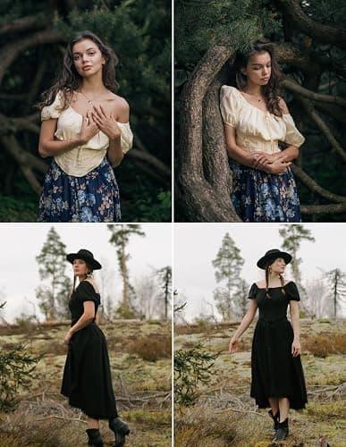 Scarlet Darkness Renaissance Shirt Women Off The Shoulder Corset Tops Peasant Blouse thumbnail 6