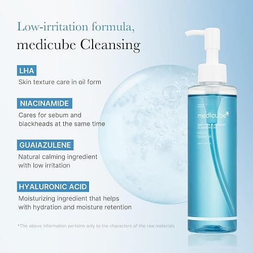 medicube Cleansing Oil Zero Pore Blackhead | Makeup Remover for all skin types, Daily Moisture Facial Cleanser, Low-Irritation, Korean Skin Care, 205ml / 6.93 fl.oz thumbnail 4