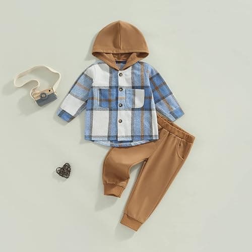 2Pcs Baby Boys Hoodie Tops Pants Set Dinosaur Deer Print Sweatsuit Fall Winter Outfits thumbnail 6
