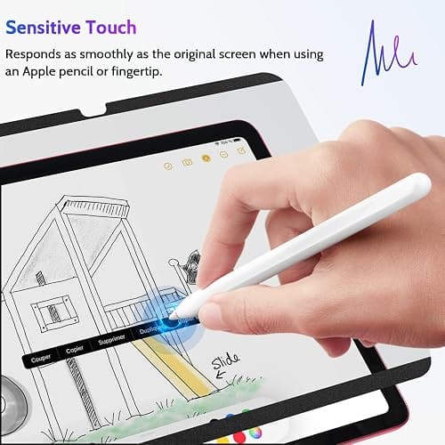 Peslv Magnetic Privacy Screen Protector for iPad 10th 2022 10.9" & iPad 11th A16 2025 11", Removable Anti Blue Light Glare Spy Private Filter, High Sensitive Bubble-Free Black Security Screen thumbnail 4