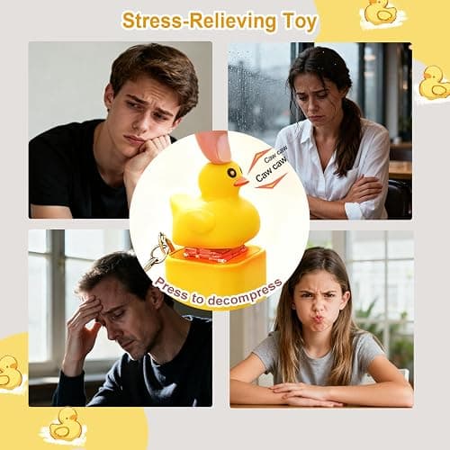 Duckys Quacking Fidget Toy, Rechargeable Keyboard Fidget Toy with Colorful Lights & Sound, Portable Anxiety Relief Fidget Keychain for Bags Purses Backpacks (A-Duck) thumbnail 8