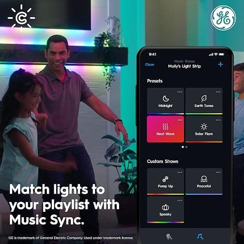 GE Cync Dynamic Effects Smart LED Light Strip with Music Sync, Color Changing WiFi Lights, Indoor Light Strip, Compatible with Alexa and Google Home, 32ft and Power Supply thumbnail 4
