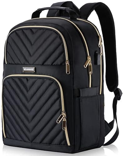 Kuosdaz Backpack Women, 15.6 Inch School Backpack Girls Teenager with USB Charging Port, Laptop Backpack Stylish Daypack Waterproof for School, Uni, Travel, Work - Image 1