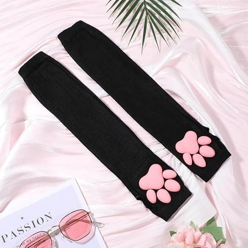 Lusofie Women's Cute Therian Cat Paws Gloves - 3D Cat Claw Paws Pad Sleeve - Halloween Party Cosplay Kawaii thumbnail 8