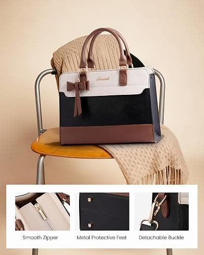 LOVEVOOK Purses for Women,Leather Tote Purse and Handbags,Satchel Shoulder Crossbody Top Handle Bags with Zipper thumbnail 3