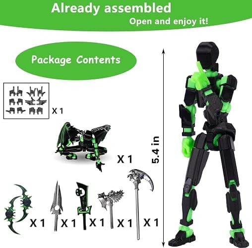 SENROELECTRONAGE T13 Action Figure Assembly Completed, Upgraded 3D Printed T13 Action Figure, The Dummy 13 is Very Suitable for Office Desks and Birthday Cake Decorations thumbnail 3