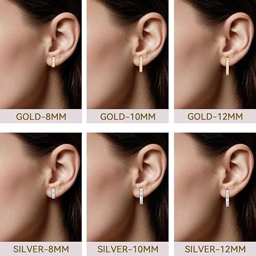 Limerencia G23 Pure Titanium Huggie Hoop Earrings, Hypoallergenic Cartilage Huggie Hoops Small Cubic Zirconia Cuff Earrings Mini Piercing Jewelry for Women Sensitive Ears thumbnail 6