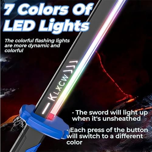Cyberpunk Neon Sword | 31.5" Spark Blade w/Hit Sensor Sound & Fog | Type-C Rechargeable | for Rave, Cosplay & Display thumbnail 3