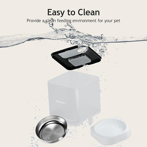 VOLUAS Automatic Cat Feeders - Dry Food Dispenser with Timer, Desiccant Bag, Programmable Portion Size Control 4 Meals Per Day, 10s Voice Recorder thumbnail 5