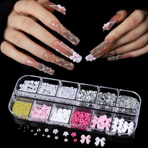 Teenitor Square Nail Tips with Nail Charms Nail Art Brushes, 240pcs XXL Fake Nails with Nail Stand for Extensions, Clear Acrylic Nail Tips Gel Nails Long Full Coverage thumbnail 5