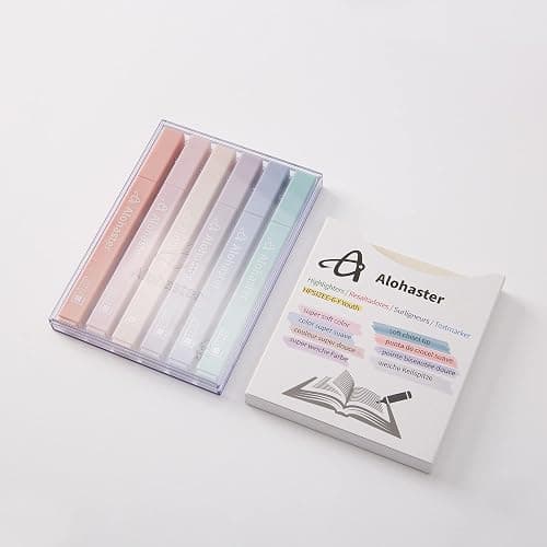 Alohaster HPSIZEE Aesthetic Cute Highlighters Mild Assorted Colors With Soft Chisel Tip, No Bleed Dry Fast Easy to Hold, for Journal Bible Planner Notes School Office Supplies, 6 Pack - Youth - Youth thumbnail 3