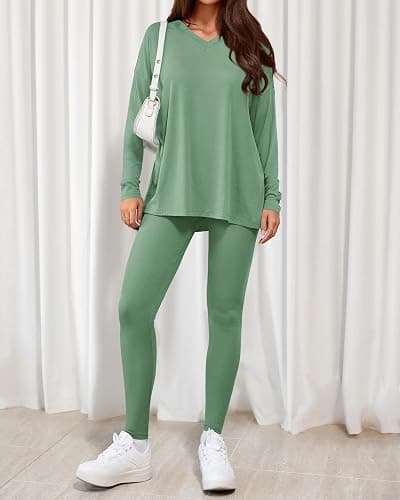 BTFBM Two Piece Sets for Women 2025 Casual Lounge Set Matching Oversized Shirts Leggings Workout Airport Travel Outfits thumbnail 8