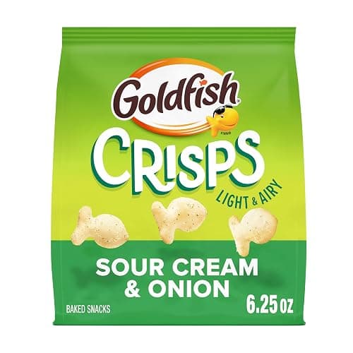 Goldfish Crisps Sour Cream & Onion Baked Chip Cracker Snacks, 6.25 Oz Bag - Image 1