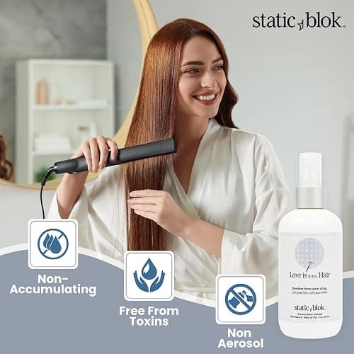 Static Blok Anti-Static Spray for Hair - Instantly Eliminate Static Cling, Shocks, Flyaways - Long-Lasting All-Day Freshness - works on Natural and Synthectic Wigs - 8oz thumbnail 5