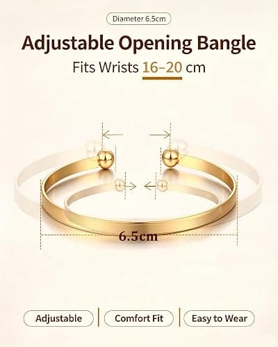 ÌF ME Gold Bangle Bracelets for Women, Indian Bangles Stackable Set, Multi Layer Textured 18K Gold Plated Chunky Bracelets Boho Jewelrys Set thumbnail 3