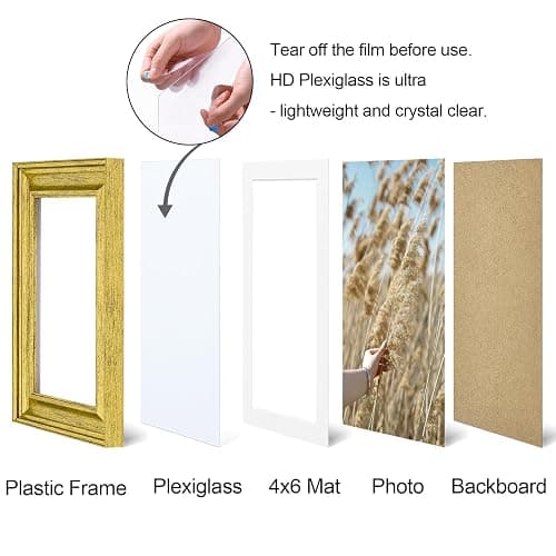 Vittanly 5x7 Picture Frames Set of 2, Ornate Vintage Photo Frame for Wall or Tabletop, Display 4x6 Pictures with Mat or 5x7 without Mat, Rustic Gold thumbnail 7