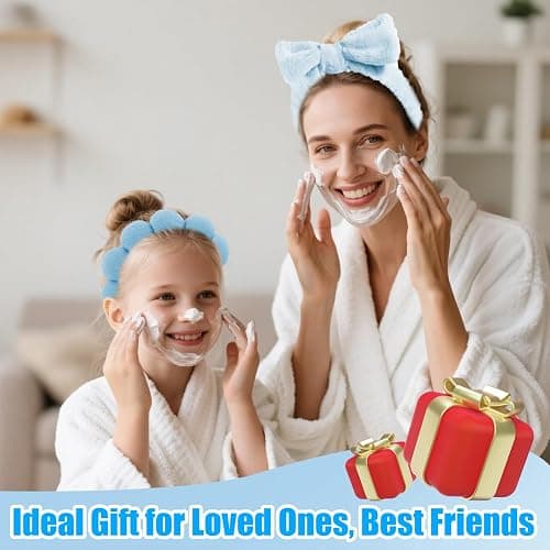 Canitor Spa Headband Wrist Bands Hair Clips Set Skincare Makeup Self Skin Care for Women Washing Face College Grandkids Clean Girl Gifts Cute Trendy Stuff Aesthetic Things Blue Stocking Stuffers thumbnail 5