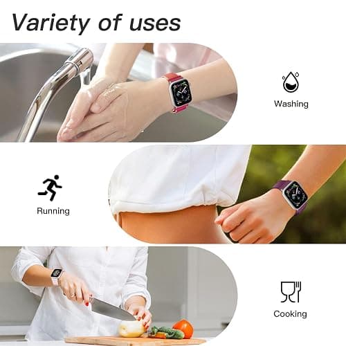 6 Pack Nylon Sport Loop Band Compatible with Apple Watch Band 38mm 40mm 41mm 42mm 44mm 45mm 46mm 49mm Women Men, Soft Adjustable Braided Replacement Straps for iWatch Series 11 10 9 8 7 6 5 4 3 2 1 SE Ultra thumbnail 6