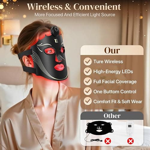 Near-Infrared Light for Face, Portable LED Face Mask, Red Light Lamp with Timing Function at Home thumbnail 5