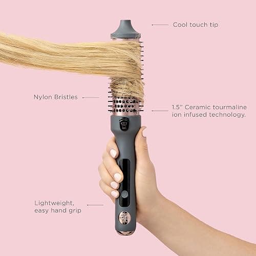 Hairitage Heated Curl Brush - 1.5 Inch Thermal Round Brush for Smooth & Frizz-Free Hair -10 Minute Blowout -Effortless Curls - Refresh Your Look - Ceramic Tourmaline Ion Technology - Up to 400 Degrees thumbnail 3