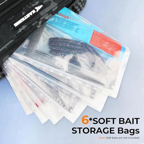 KastKing BaitSpace Waist Bag – Waterproof Tackle Storage Bag With Adjustable Belt, Fishing Fanny Pack for Men, Soft Bait Organizer, 3600 Utility Box, Rod Holder, Nylon thumbnail 4