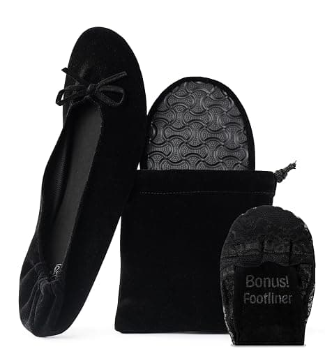 Silky Toes Velvet Foldable Flats for Women Purse Ballet Slippers Wedding/Travel Flat Shoe - Image 1