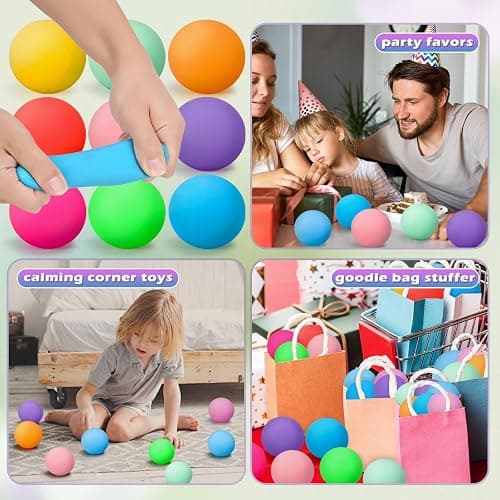72Pcs Stress Balls Set for Adults and Kids - Squishy Ball Sensory Fidget Toys for Anxiety Relief - Squeeze Ball Party Favors Bulk Pack - Classroom Prize - Birthday Halloween thumbnail 7