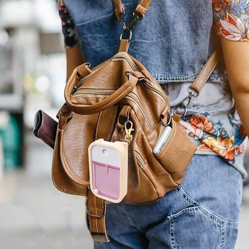 COCGVEL Silicone Case Compatible with Touchland Hand Sanitizer Spray, Protective Case with Keychain for Power Mist and Glow Mist 1 fl oz, Hand Sanitizer Spray Accessory (Blush Beige, 1 Ounces) thumbnail 2