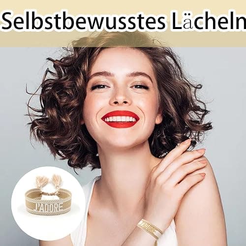 Mmgoqqt Stoffarmband Damen Generisch Friendship Stoffarmband, Gewebtes Armband, Freundschaftsarmband, Webarmband, Besticktes Armband thumbnail 6