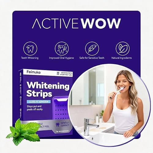 Gentle Daily Purple Teeth Whitening Strips – Enamel-Friendly, No Peroxide Formula for Sensitive Teeth, Reduce Surface Coffee & Tea Stains, Portable Teeth Care for Home & Travel (14 Strips) thumbnail 7