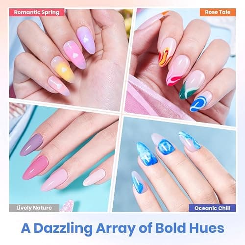Beetles 100 Colors Gel Nail Polish Set, 119 PCS Nail Polish Kit All Season Cat Eye Pink Blue Jelly Glitter Pearl Gel Polish & 5Pcs Base Top Coat Soak off UV Manicure Nail Art Home Gifts for Women thumbnail 3