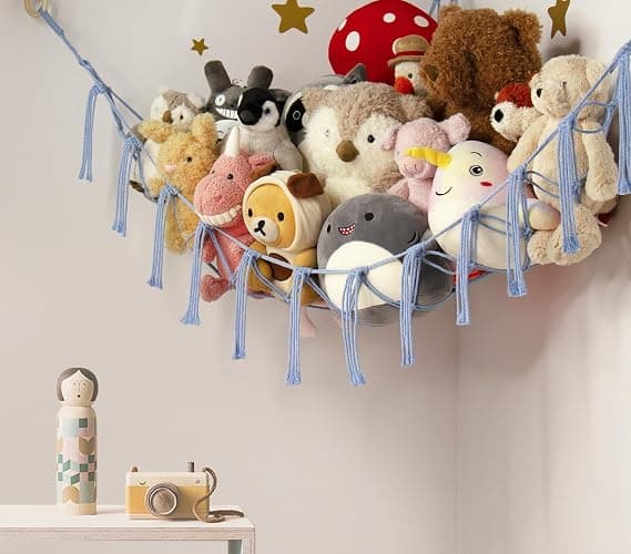Teddy Hammock - Toy Storage Hammock for Stuffed Animals - Teddy Bear Storage - Soft Toy Storage Plushie Net - Nursery Preppy Room Decor Gifts for Boys thumbnail 3