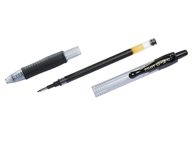 PILOT G2-7 Gelschreiber Set - 4 Stück - Farbe Schwarz - weiche Gelstifte 0,36mm Strichstärke, angenehme Schreibführung und kratzfreies, präzises Schriftbild, mit austauschbarer Mine - Schwarz thumbnail 7