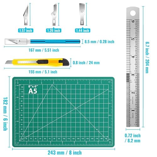 DIYSELF Exacto Knife Set, 2 Pcs Craft Knife with 40 Pcs Hobby Knife Replacement Blades, Hobby Knives Kit for Scrapbooking, Stencil, Fondant, Paper, Sharp Precision Knives for Art Carving thumbnail 2