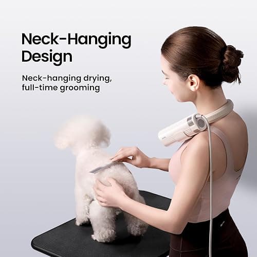 JirPet Neck Dryer for Pet Grooming, Hands-Free High Velocity Dog Dryer | 146 MPH(75 m/s) Air Speed, 250 Million Negative Ions, 1500W Professional Low Noise Dog Dryer with 3 Speeds & 4 Temp, Portable thumbnail 2