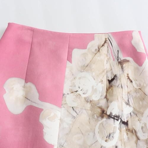 Apvirdy Women's Linen Skirt High Waist Color Block Vintage Elegant Floral Print Summer Straight Midi Skirt thumbnail 6