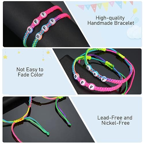 CaleesLLC Best Friend Bracelets Handmade Braided Rope Adjustable Friendship Bracelets Mutual Attraction Long Distance Inspirational Gift for Girls Couples Graduation Day Christmas Day thumbnail 4