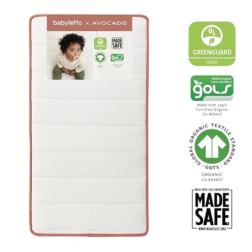 babyletto Avocado Baby Crib Mattress - GOTS, Made Safe, GREENGUARD Gold Certified - Dual Sided Infant & Toddler Mattress - Flippable & Breathable - ‎52 x 28.25 x 5.5 Inches for Standard Size Crib thumbnail 3