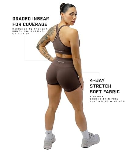 Gymreapers Halo Seamless Shorts for Women - Squat Proof High Waisted Glute Scrunch, Quick Drying Biker, Yoga Running Gym thumbnail 4