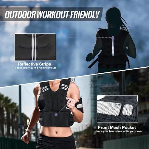Weighted Vest, Adjustable Weight Vest for Men and Women, Iron Sand Weight Vests for Running Training Crossfit Calisthenics Jogging Walking Gym Strength Training thumbnail 4