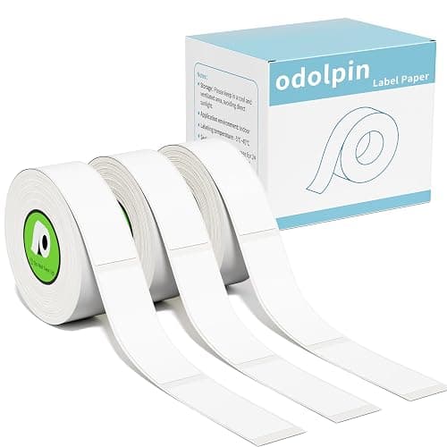 Odolpin 3 Rolls Compatible with Nelko P21 Label Maker Tape,14x40mm (0.55"x1.57"),180 Labels/Roll, White,Self-Adhesive Tag P21 Label Tape, Replace for NADAIIN N12, ORGBRO X1, ORGSTA S001 Label Maker - Image 1