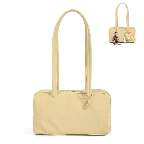 FASTFAIRY Slouchy Lightweight Bowler Bag: East-West Design With Charm Loop - Everyday Use Outings - Image 1