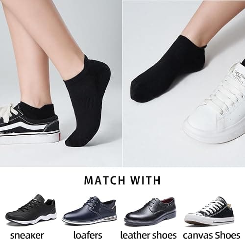 AHOVIT 12 Pairs Ankle Socks Womens, Thin Low Cut No Show Cotton Lightweight | White Summer Low Rise Non Slip Short Sock Size 7-9/9-11,Ankle Length for Running,Workout,Sneaker,Flat,Boat Shoe(6 or 12Pairs) thumbnail 7