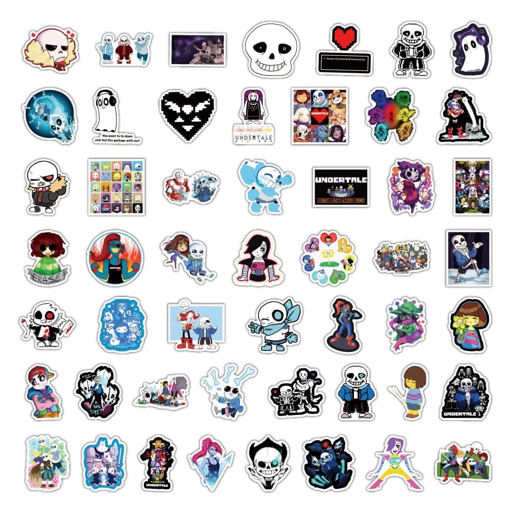 100 Pcs Undertale Stickers for Water Bottles, Skateboard, Luggage, Computer, Collectible Album, Car Stickers, Cute Laptop Stickers for Kids Teens Adults thumbnail 5
