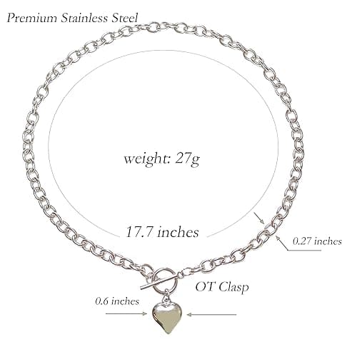 pichuxiu Heart Necklace for Women 18k Gold/Silver Dainty Heart Charm Chain Jewelry Love Pendant Choker Stainless Steel Bible Verse Birthday Christmas Minimalist Elegant Gift for Her thumbnail 3