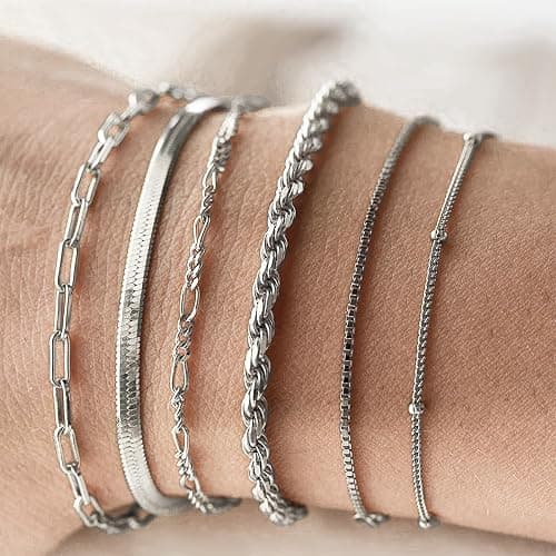 NEWITIN 69 Pieces Gold Jewelry Set for Women Fashion Costume Jewelry Gold Plated Necklace Bracelet Earrings Set for Women - Silver Jewelry Set thumbnail 4
