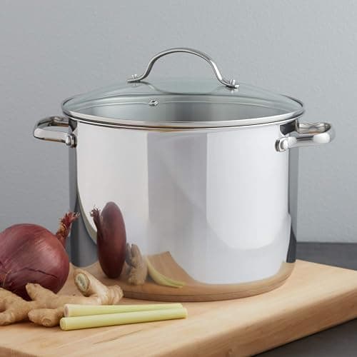 Amazon Basics Stainless Steel Stock Pot with Lid, 8-Quart, Silver thumbnail 2