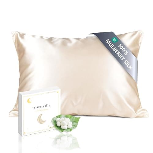 townssilk Kissenbezug, beidseitig aus 100 % 19 Momme, reiner Maulbeerseide, 40 x 80 cm, für Haut und Haar, mit verstecktem Reißverschluss, Fadenzahl 600, Taupe - Image 1
